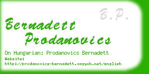 bernadett prodanovics business card